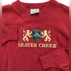 Vintage Beaver Creek Class Act Red Crew Neck Men’s Sweater Size Large USA Made